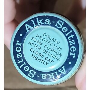 Vintage Alka Seltzer Effervescent Alkalizing Tablets Empty Glass Bottle